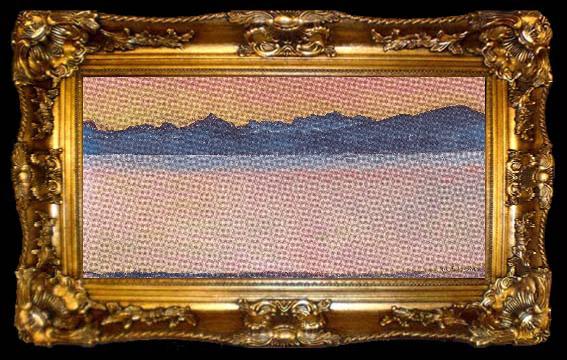 framed  Ferdinand Hodler Genfersee mit Mont Blanc im Morgenrot, ta009-2